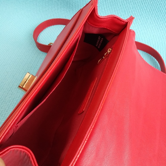 NWT Badgley Mischka Vegan Leather Red Crossbody Bag - Picture 11 of 11